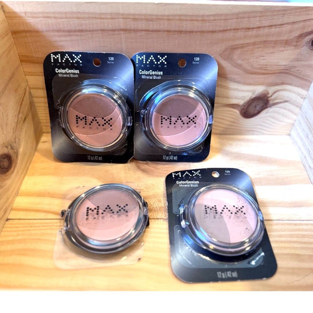 NIB & NWOB 4 Max Factor Colorgenius Spices #120 Mineral Powder Blush Full Size